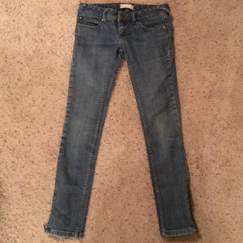 Free People Skinny Ankle Zipper Jeans - Size 26